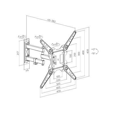 Кронштейн XG WA-2365T для ТВ и мониторов 23"-65" (WA-2365T)