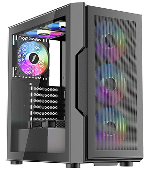 Компьютерный корпус 1STPLAYER T7-P BLACK (T7-P-BK-4F7)
