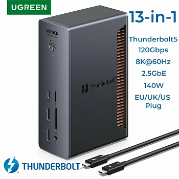 Док станция UGREEN USB-C 13-в-1 Thunderbolt 5, U715 (45790A)
