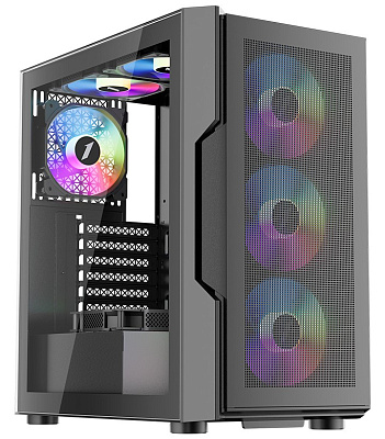 Компьютерный корпус 1STPLAYER T7-P BLACK (T7-P-BK-4F7)