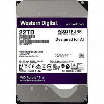 Жесткий диск HDD 22 Tb SATA 6Gb/s Western Purple Pro WD221PURP (WD221PURP)