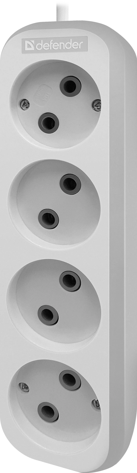 Удлинитель без заземления Defender B240 10 А, 5 м, 4 розетки, белый (99281) Удлинитель без заземления Defender B240 10 А, 5 м, 4 розетки, белый (99281)