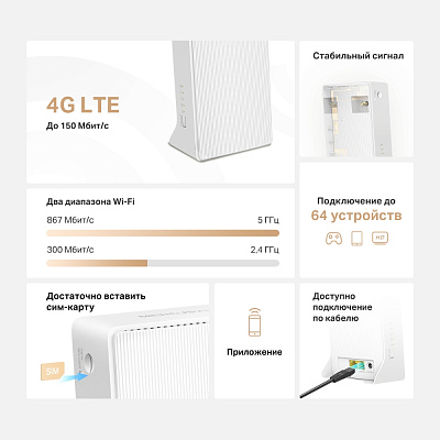 Беспроводной  маршрутизатор Mercusys MB130-4G (MB130-4G)