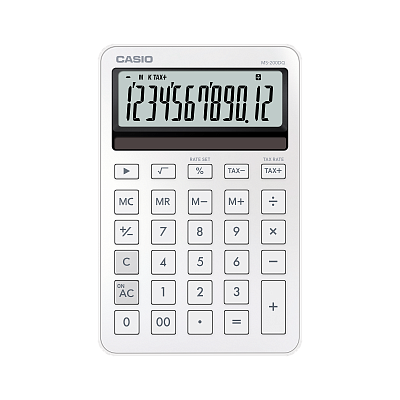 Калькулятор настольный CASIO MS-200DQ-WE-W-EP белый (MS-200DQ-WE-W-EP)