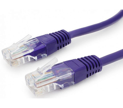 Патч-корд UTP Cablexpert PP12-5M/V кат.5e, 5м, литой, многожильный (фиолетовый) (PP12-5M/V)
