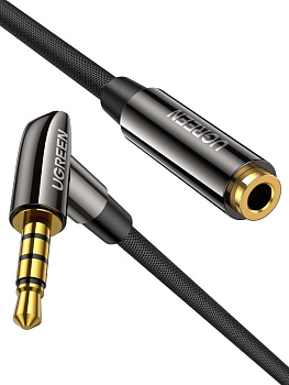 Кабель Audio(m) 3.5mm - Audio(f) 3.5mm, 2m. (удлинитель) AV188 MIC UGREEN (20495)