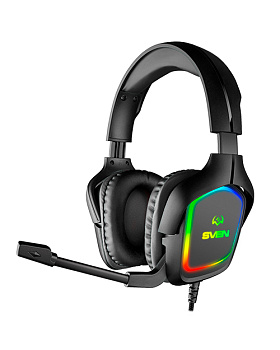 Наушники с микрофоном SVEN AP-U750MV, BLACK (USB, RGB) (SV-020781)