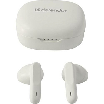 Наушники-вкладыши беспроводные Defender Twins 920 белый (63920) - 68830 (920 белый 63920)