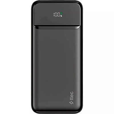 Пауэрбанк ttec ReCharger LCD, 10.000mAh - Black (2BB233S)