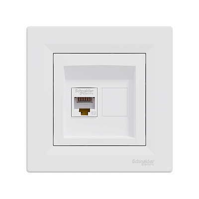 Розетка компьютерная SE EPH4300121 Asfora RJ45 кат. 5e в сборе белый (EPH4300121)