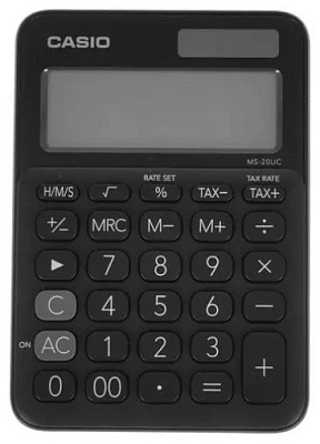Калькулятор настольный CASIO MS-20UC-BK-W-EC (MS-20UC-BK-W-EC)
