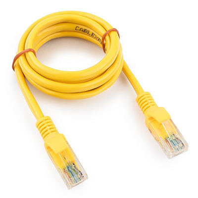 Патч-корд UTP Cablexpert PP12-1M/Y кат.5e, 1м, литой, многожильный (жёлтый) (PP12-1M/Y)