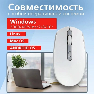 Мышь беспроводная SmartBuy ONE 280, белый (SBM-280AG-WG)