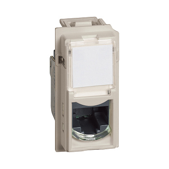Розетка компьютерная Bticino KM4279C5E Living Now RJ45 cat5e UTP 1 модуль песочный. (KM4279C5E)