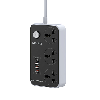 Сетевой фильтр LDNIO Universal SC3412 3 розетки 1 (SC3412) Сетевой фильтр LDNIO Universal SC3412 3 розетки 1 (SC3412)