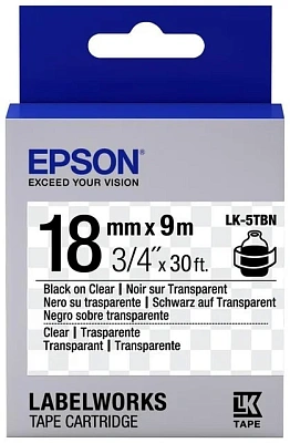 Лента Epson C53S655008  LK-5TBN Прозрачная лента 18мм, 9м (C53S655008)