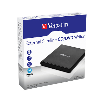 Внешний привод Verbatim CD/DVD 98938 Slim USB Чёрный (98938)