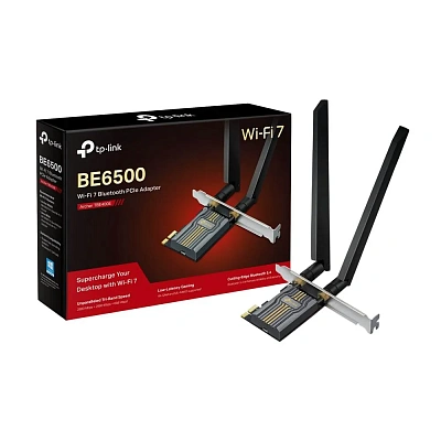 Сетевой адаптер беспроводной PCIe BE6500 Tp-Link Archer TBE400E (Archer TBE400E(UN))