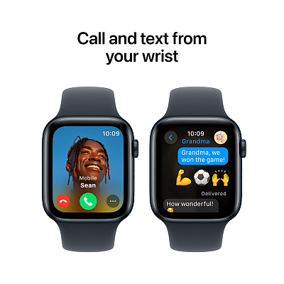Смарт часы Apple Watch SE 2024 GPS 44mm Midnight Aluminium Case with Midnight Sport Band - M/L,Model A2723 (MXEK3QI/A)