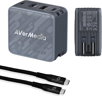 Карта видеозахвата Зарядный блок + передача данных  AverMedia Core GO, Charging 100W, black GC313 (40AAGC313AWN)