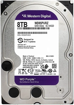 Жесткий диск HDD 8 TB Western Digital (WD85PURZ)
