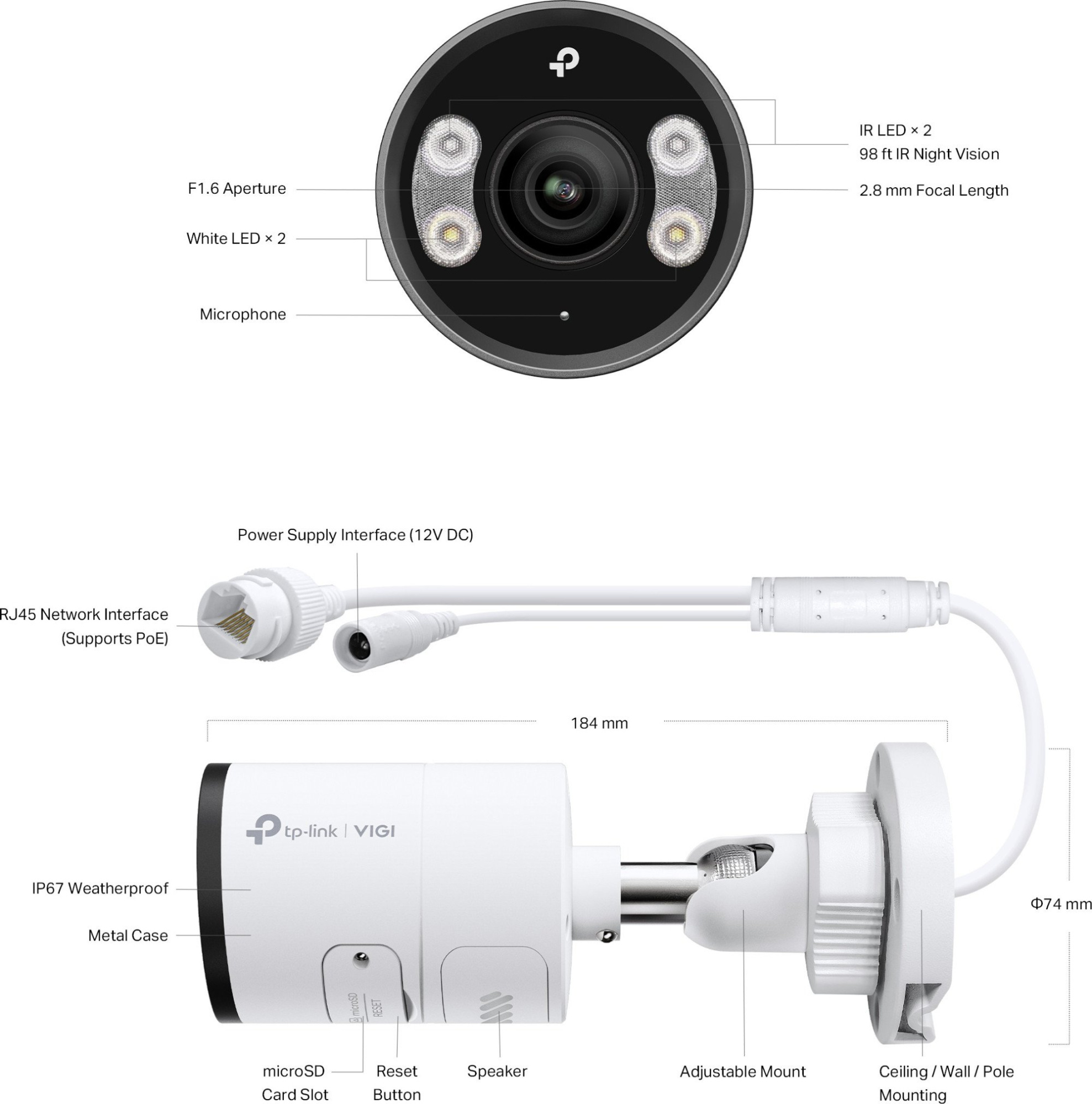 Уличная цилиндрическая камера TP-LINK VIGI InSight S345 4МП (InSight S345(2.8mm)(UN))