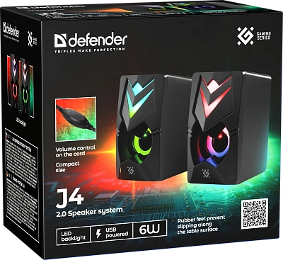 Компактная акустика 2.0 Defender J4 черный (65974)
