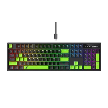 Клавиатура Havit KB893L, Black+green (2.030150045971E+14)