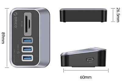 USB Хаб ORICO M3U3-3TS-05-BK-BP  (M3U3-3TS-05-BK-BP)