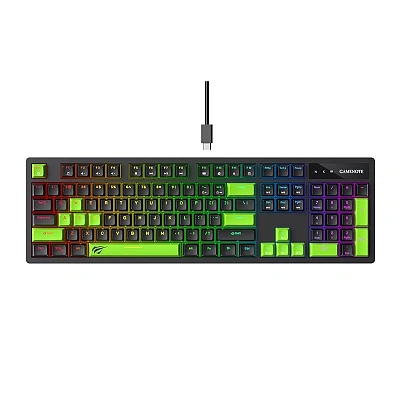 Клавиатура Havit KB893L, Black+green (2.030150045971E+14)