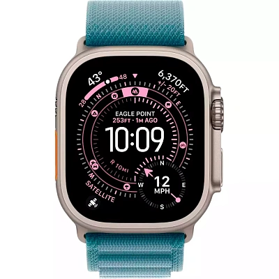 Смарт часы Apple Watch Ultra 3 GPS + Cellular 49mm Natural Titanium Case with Light Blue Alpine Loop - Medium (MEWM4QR/A)