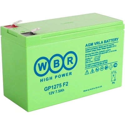 Батарея для UPS 12V,  7.5Ah, WBR GP1275 F2 (WBR GP1275 F2)