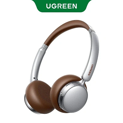 Гарнитура UGREEN Studio Plus HP207  Bluetooth, Серебристо-Коричневый (75629)