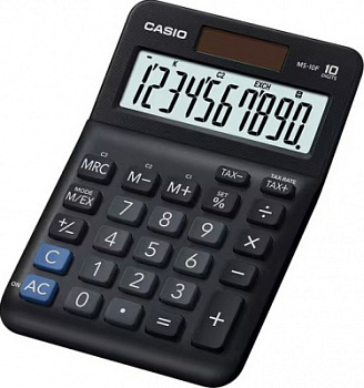 Калькулятор настольный CASIO MS-10F-WA-EP черный (MS-10F-WA-EP)
