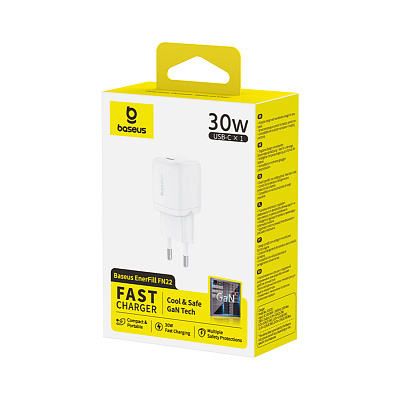 Адаптер питания Baseus FN22 1C 30W EU Moon White (E0123101)