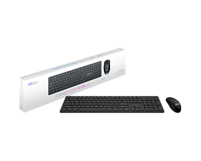 Комплект клавиатура + мышь MSI FORGE K200 WIRELESS COMBO Черный (FORGE K200 W COMBO)