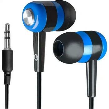 Наушники-вкладыши проводные Defender Basic 616 черный+синий (63616)