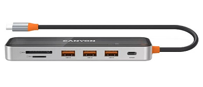 USB Хаб CANYON hub DS-13 7in1 4k USB-C Transparent Space Grey (CNS-TDS13)