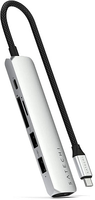 Картридер / USB-хаб Satechi 6-in-1 USB-C Slim Multiport Adapter - Silver (ST-P6SS)