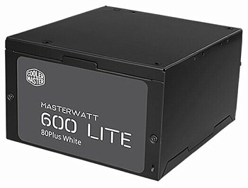 Блок питания CoolerMaster MasterWatt Lite 600W Вентилятор 12 см, 80PLUS, MPE-6001-ACABW-EU (MPE-6001-ACABW-EU)
