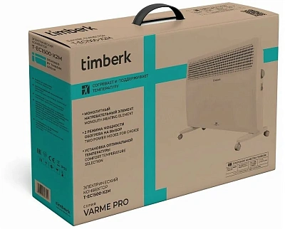 Обогреватель Timberk T-EC1000-X2M, 1000Вт, конвекторный, White (T-EC1000-X2M)