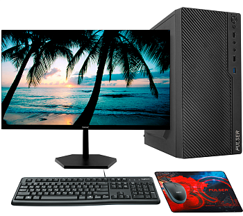 Системный блок PULSER Eco 112M + Монитор 23.8" Sanc M2453FXG + Клавиатура мышь (Eco 112M)