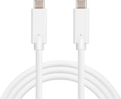 Кабель Canyon USB-C-USB-C, 100W, Braided 1.2m, White (CC100AB)