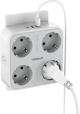 Сетевой фильтр Tessan TS-302-DE-C, Grey (TS-302-DE-C)