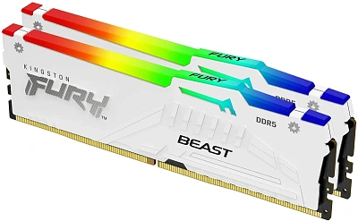 Оперативная память Kingston FURY Beast White RGB 32GB Kit (2x16) DDR5 6000MHz EXPO (KF560C30BWEAK2-32)