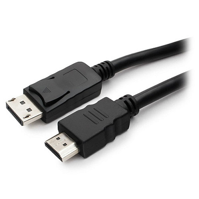 Кабель DisplayPort->HDMI Cablexpert CC-DP-HDMI-7.5M, 7.5м, 20M/19M, черный, экран, пакет (CC-DP-HDMI-7.5M)