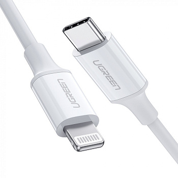 Кабель Ugreen US171 Lightning To Type-C 2.0 Male Cable White 2M, 60749 (60749)