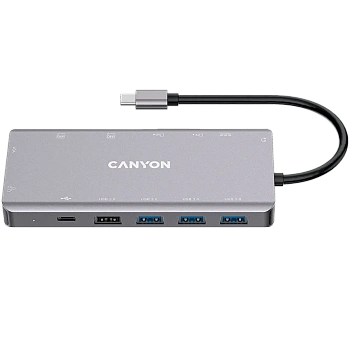 USB-хаб Canyon DS-12 13in1 4k USB-C Dark Grey (CNS-TDS12)