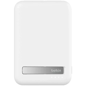 Портативный внешний аккумулятор Belkin 8k Qi2 MagSafe Compatible Powerbank with Kickstand, White (BPD007BTWH)