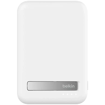 Портативный внешний аккумулятор Belkin 8k Qi2 MagSafe Compatible Powerbank with Kickstand, White (BPD007BTWH)